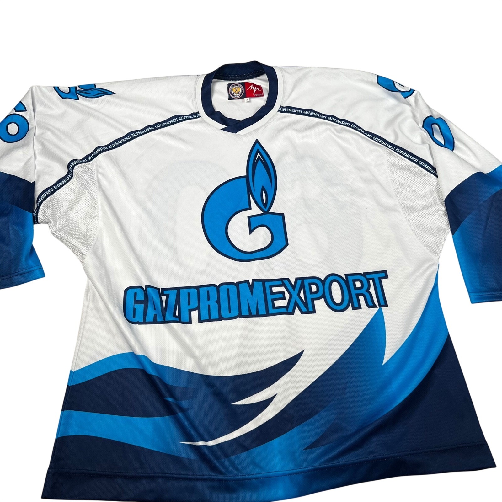 Gazpromexport Russia Hockey Jersey Mens 54 White Blue Sublimated Number 60 Luch